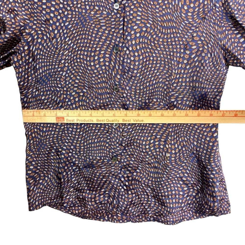 Vintage Isabel Marant Blouse Women Sz 1 US 4 Long Sleeve Abstract Print Button - Picture 11 of 16